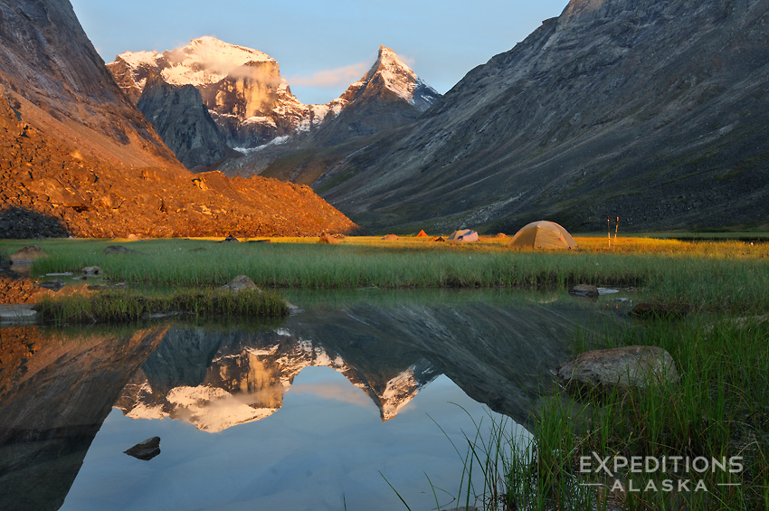 Camping on our backpacking trip in  Arrigetch Valley, Gates of the Arctic National Park.